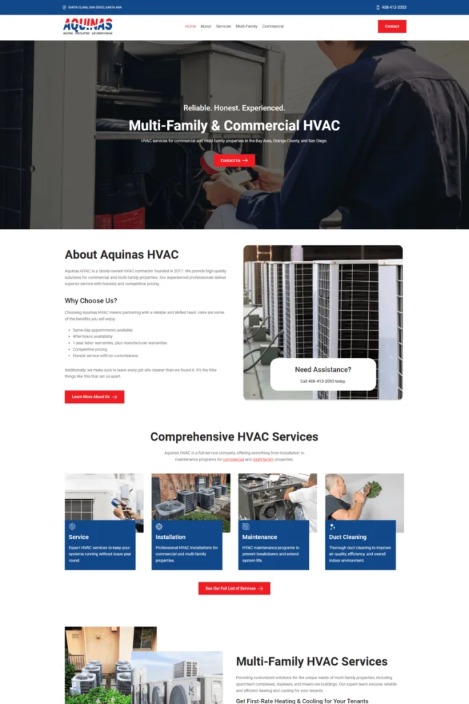 California HVAC contractor located in Santa Ana, Santa Clara, and San Diego.