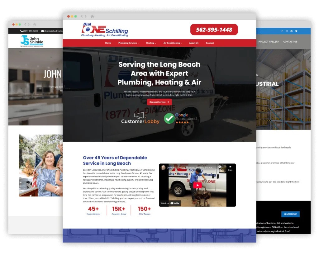 Responsive websites for contractors, electricians, plumbers, and HVAC professionals.