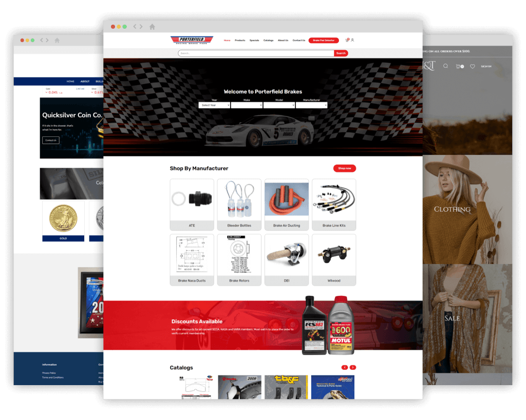 Ecommerce website design for online retailers with secure checkout and mobile-optimized shopping experience.
