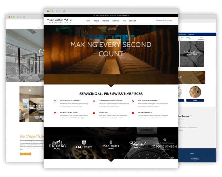 Websites for local businesses, retailers and services.