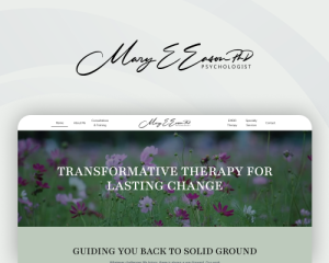 Custom website design for Dr. Mary Eason, featuring a modern layout and responsive WordPress development.