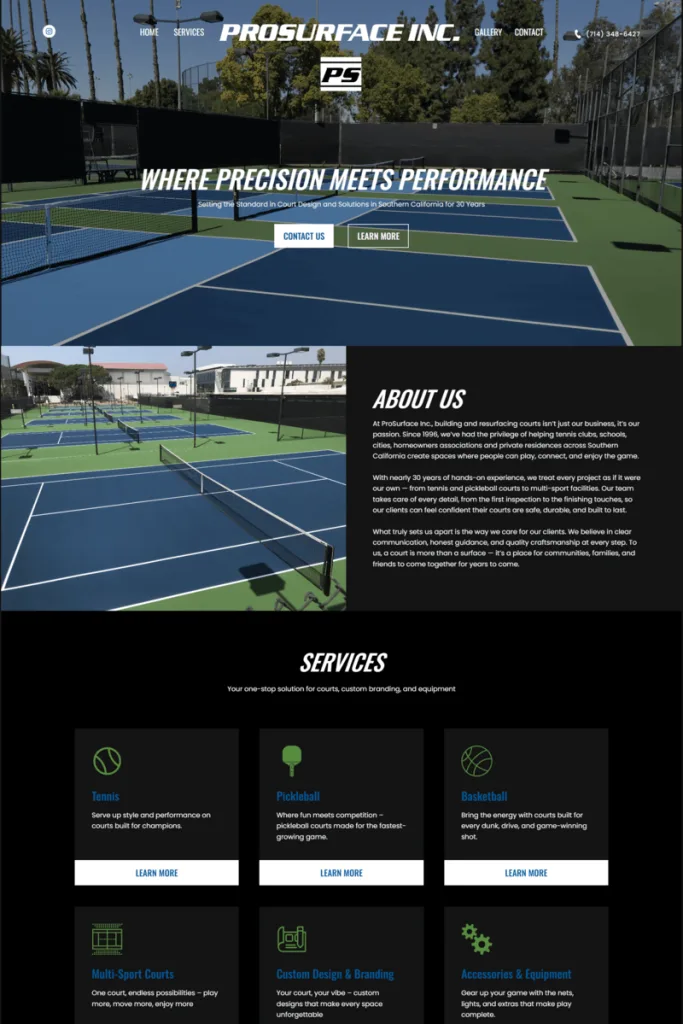 Contractor that builds and resurfaces sports courts.