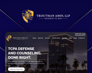 Custom website design for Troutman Amin, LLP, featuring a modern layout and responsive WordPress development.
