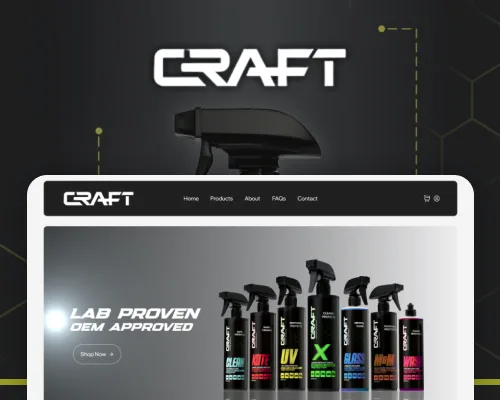 Craft Pro Products located in Orange County, website design focused on