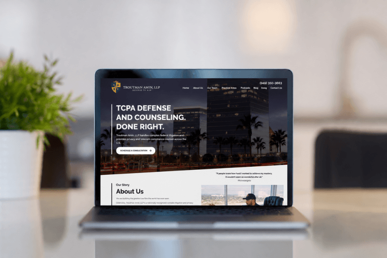 Example of good website design tailored to the client brand.