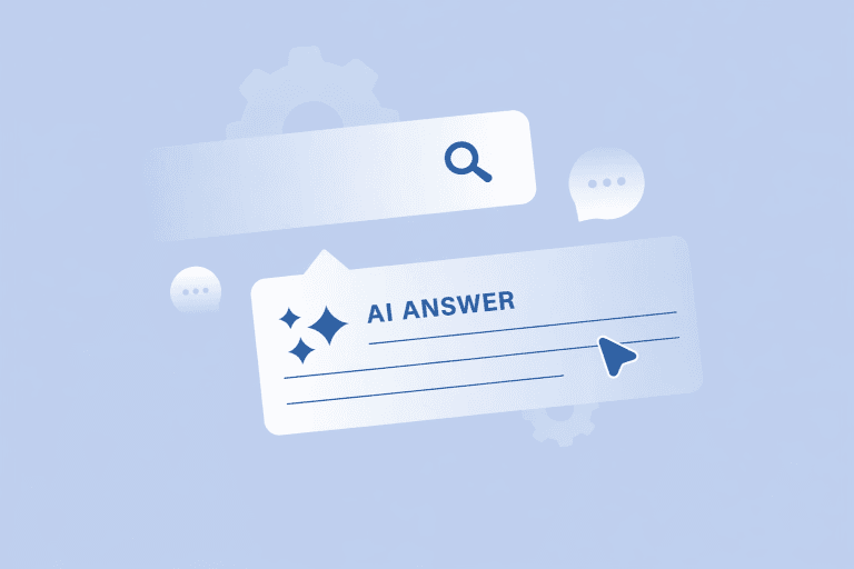 AI-generated answer interface illustrating how LLM optimization supports modern search and AI-driven content selection