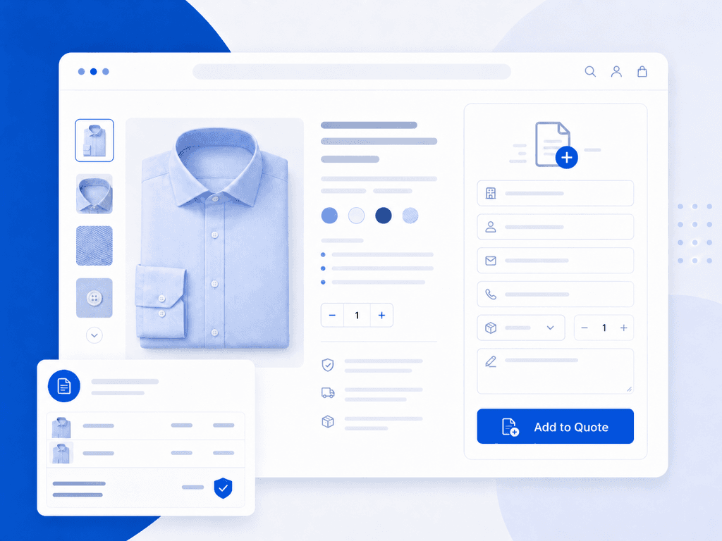 Illustration of a B2B ecommerce request-a-quote workflow
