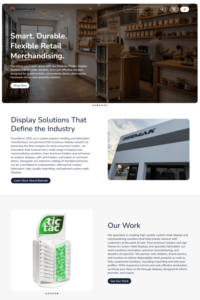 Beemak wholesale B2B website home page