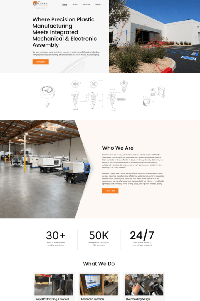 Lyall Precision Plastic Manufacturing home page